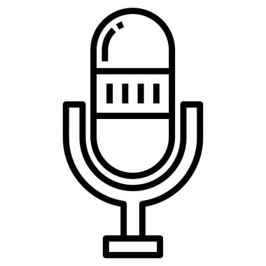 Basit vektör simgesi, mikrofon çizimi 
