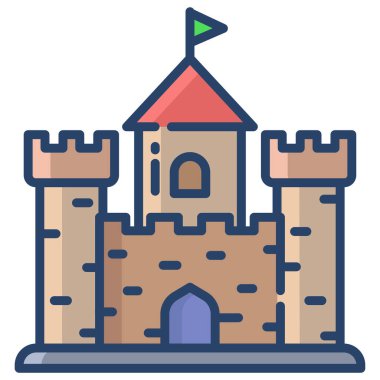 Şato. Web simgesi basit illüstrasyon