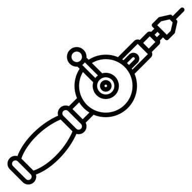 Çekiç matkap el simgesi tasarımı beyaz arkaplanda izole edildi. Vektör illüstrasyonu