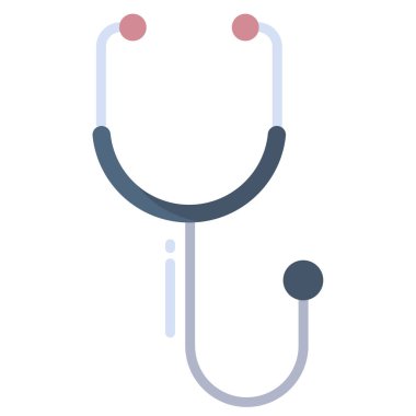 Beyaz arkaplanda steteskopun basit vektör simgesi