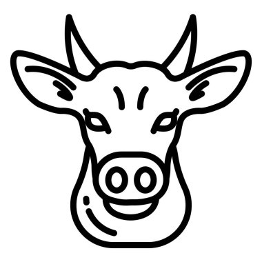 İnek. Web simgesi basit illüstrasyon 