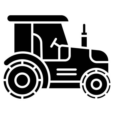 Traktör web simgesi, vektör çizim 