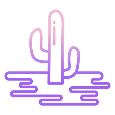 Beyaz arkaplanda izole edilmiş kaktüsün vektör simgesi