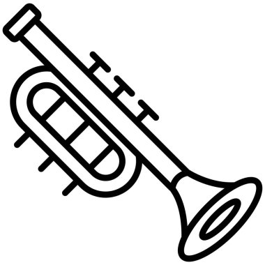 Trompet basit simgesi, vektör illüstrasyonu