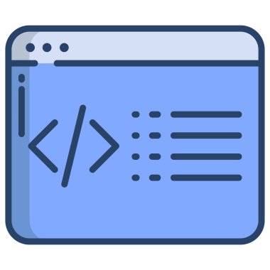 Kodlama. Web simgesi basit illüstrasyon