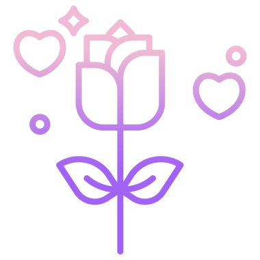 Basit vektör simgesi, gül illüstrasyonu