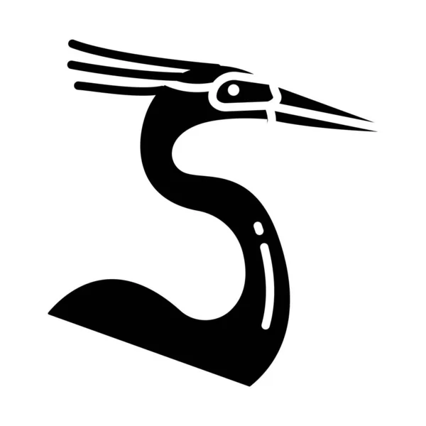 Чорно Біла Іконка Птаха Векторні Ілюстрації — стоковий вектор