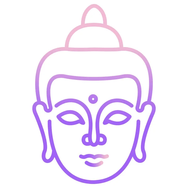 Tian Tan Buddha Imagen Simple Cabeza Buda Icono Vector Para — Vector de stock