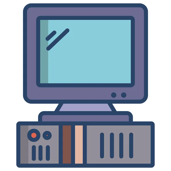 Monitor Computadora Ilustración Simple Vector — Archivo Imágenes Vectoriales