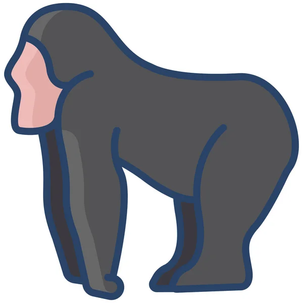 Elefante Icono Web Ilustración Simple — Vector de stock