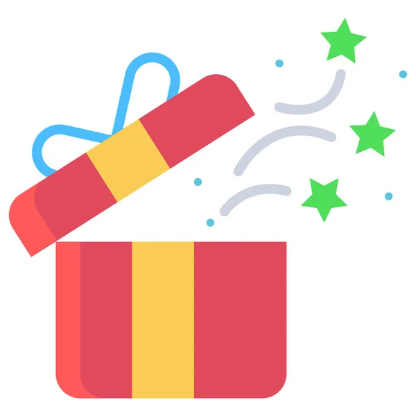Einfaches Vektor Symbol Illustration Der Sich Öffnenden Geschenkbox — Stockvektor