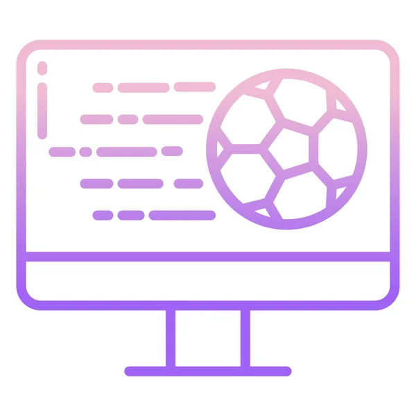 Monitor Med Fotboll Ikon Webb Illustration — Stock vektor