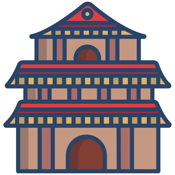 Templo Icono Vector Simple Sobre Fondo Blanco — Vector de stock