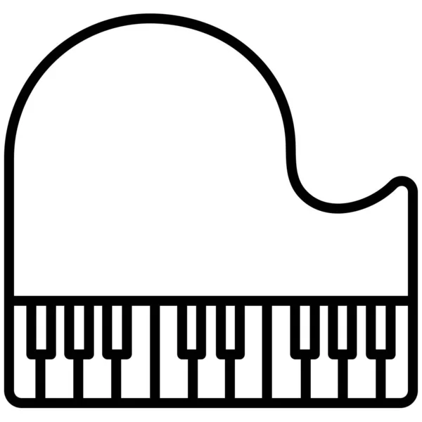 Zongora Billentyűzet Ikon Vektor Illusztráció — Stock Vector
