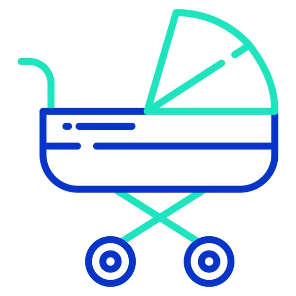 Chariot Bébé Icône Web Illustration Simple — Image vectorielle