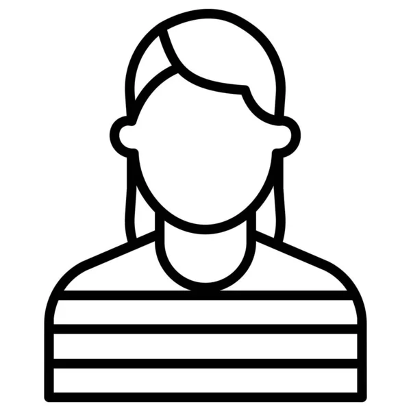 Mujer Icono Web Ilustración Simple — Vector de stock