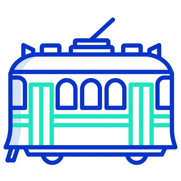 Трамвай Веб Іконка Проста Векторні Ілюстрації — стоковий вектор