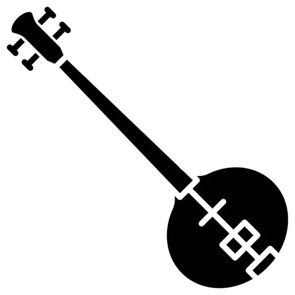 Icono Vector Simple Ilustración Sitar — Vector de stock