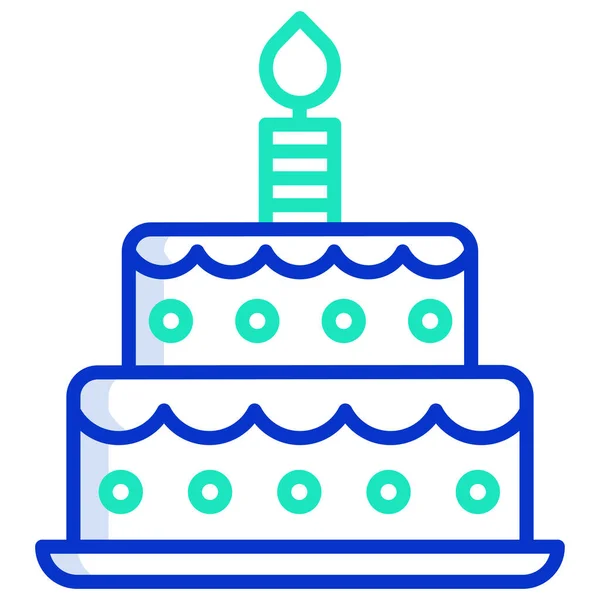 Gâteau Anniversaire Illustration Simple — Image vectorielle