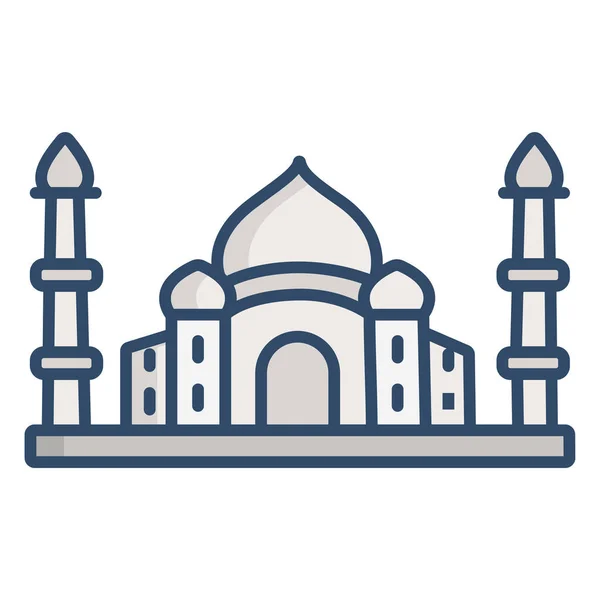 Taj Mahal Eenvoudige Pictogram Vectorillustratie — Stockvector