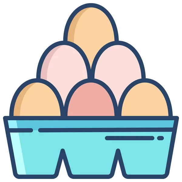 Huevos Cartón Icono Web Ilustración Simple — Vector de stock