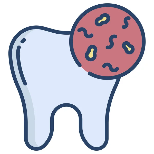 Illustrazione Vettoriale Della Cellula Batterica Sul Dente — Vettoriale Stock