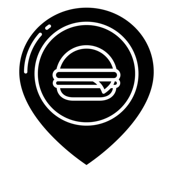 Burger Pin Symbol Vektorillustration — Stockvektor