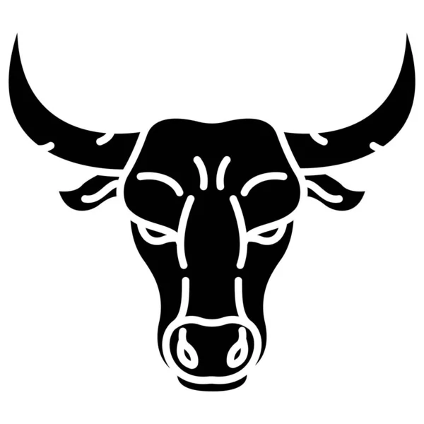 Simple Vector Icon Illustration Bull — Stock Vector