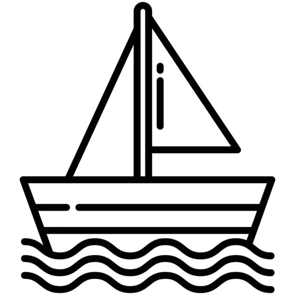 Корабль Веб Значок Простой Дизайн — стоковый вектор