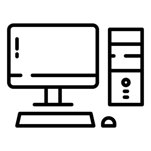 Monitor Computadora Ilustración Simple Vector — Archivo Imágenes Vectoriales