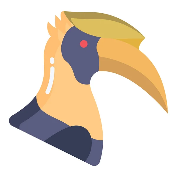 Vektor Illustration Hornbill Tropiska Fågel — Stock vektor