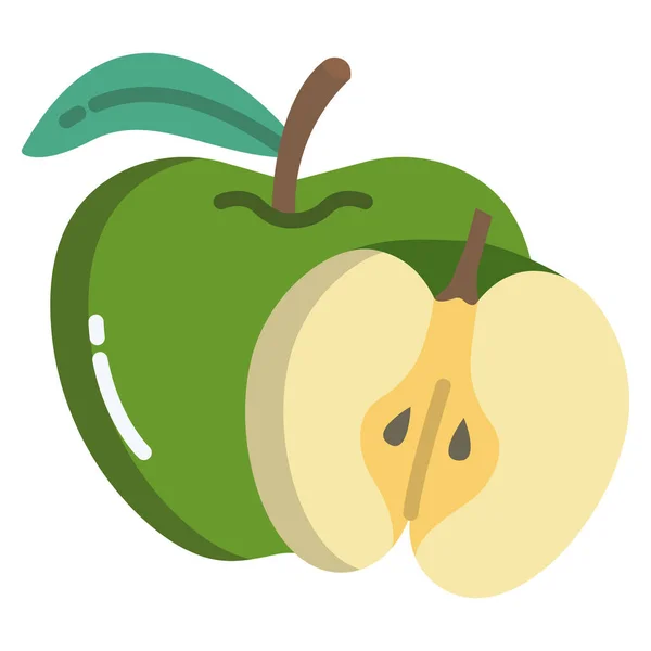 Vektorillustration Eines Grünen Apfels — Stockvektor