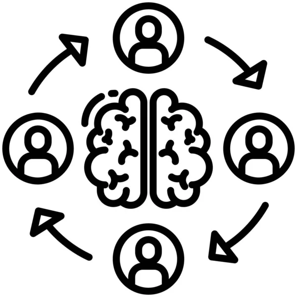 Ikonen För Mänskliga Resurser Beskriva Illustration Hjärnan Vektor Ikoner För — Stock vektor
