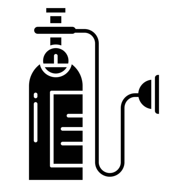 白い背景の上の酸素シリンダー アイコン — ストックベクタ