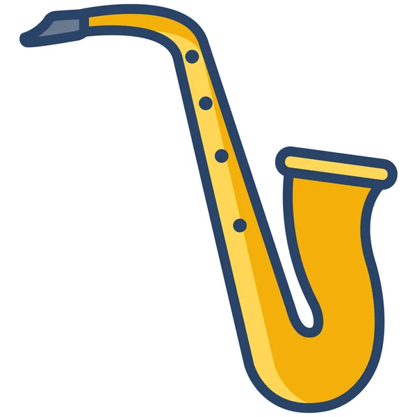 Illustration Einer Saxofon Ikone — Stockvektor