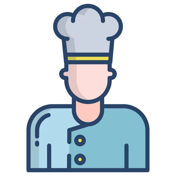 Chef Icono Web Ilustración Simple — Archivo Imágenes Vectoriales