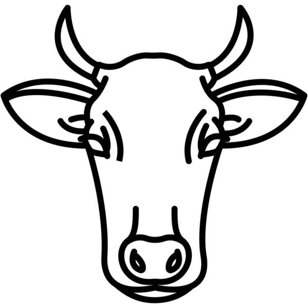 Vaca Icono Web Ilustración Simple — Vector de stock