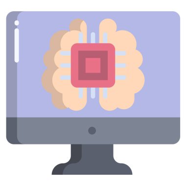 Bilgisayar monitörü. Basit vektör illüstrasyonu