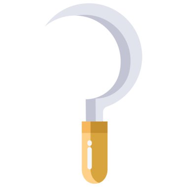 Beyaz arkaplan üzerindeki basit Scythe simgesi