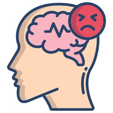 Beyin. Web simgesi basit illüstrasyon