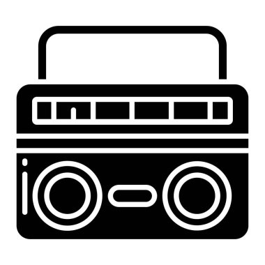 beyaz arkaplanda boombox simgesi