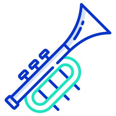 Trompet basit simgesi, vektör illüstrasyonu