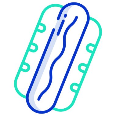 hot dog web simgesi, vektör illüstrasyonu 