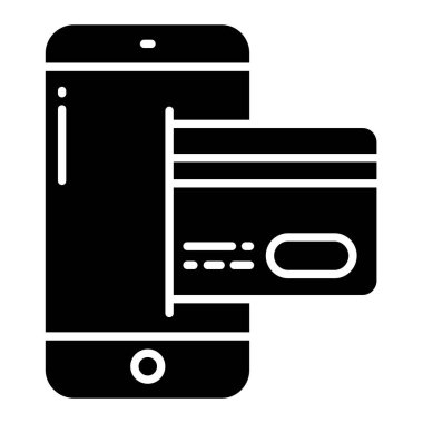 Mobil Ödeme Simgesi. Düz Tasarım. İş kavramı. İzole Resimler