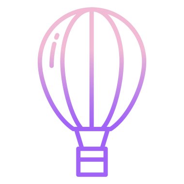Sıcak hava balonu simgesi düz stil.