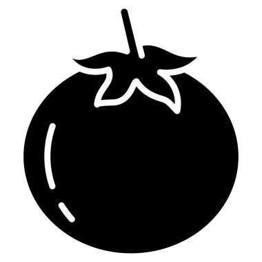 Beyaz arkaplanda domates basit vektör simgesi