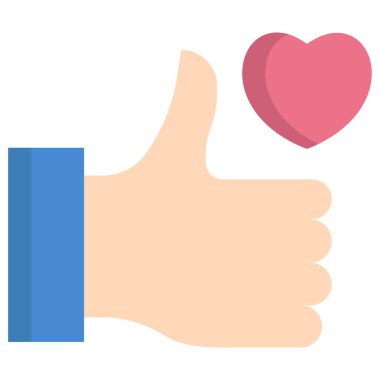 El ve başparmak yukarı, vektör illüstrasyonu