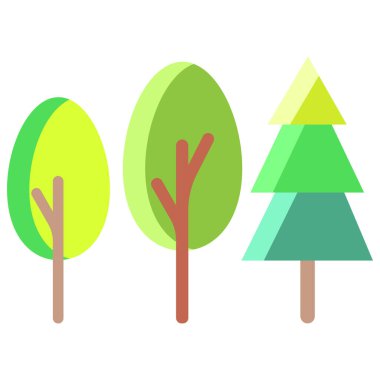 Ağaçlar. Web simgesi basit illüstrasyon