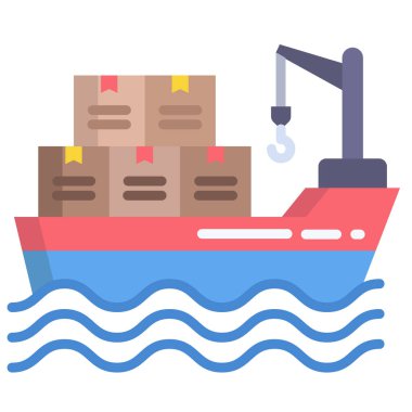 Beyaz arkaplanda basit vektör gemi simgesi