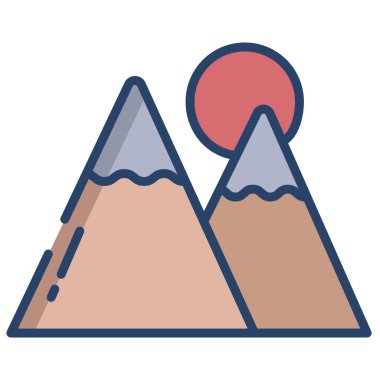 Basit vektör simgesi, dağların çizimi